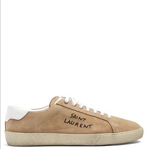 Saint Laurent distressed sneakers tan suede US 9